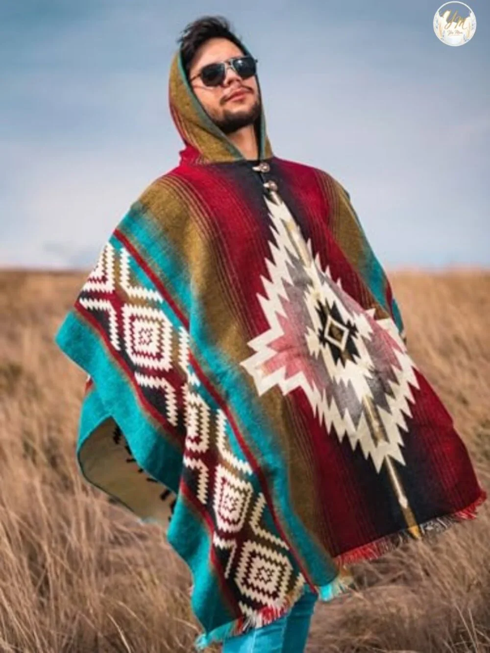 Handmade Alpaca Wool Poncho with Hood, Ecuadorian Gaban, Warm Winter Wrap